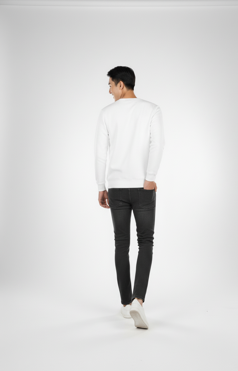 Vintage Drive Classic White Sweatshirt