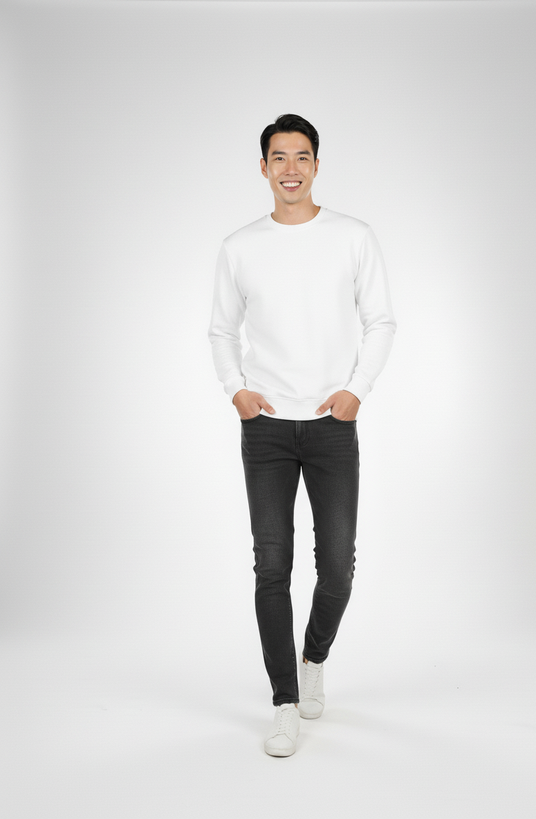 The Cloud White Sweatshirt – Crisp, Clean Comfort.