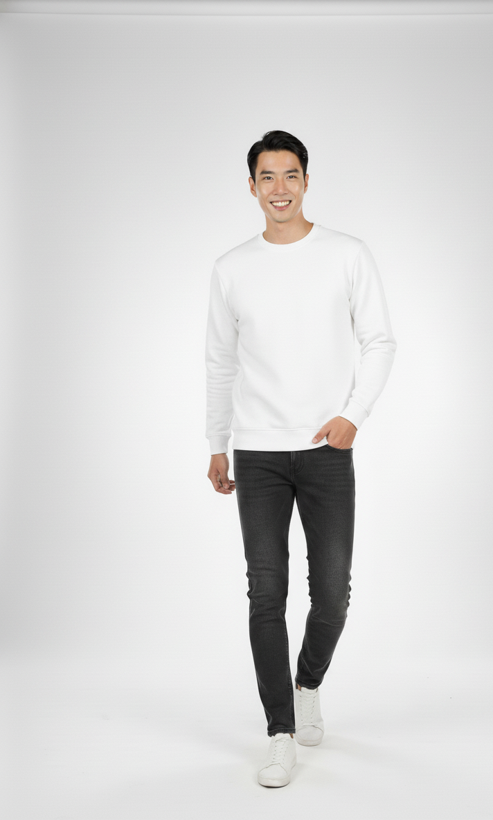 The Cloud White Sweatshirt – Crisp, Clean Comfort.